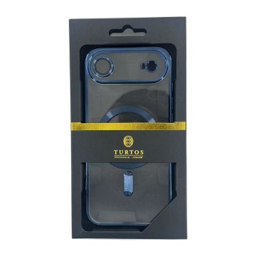 Magnetic transparent case for iPhone 17 Air, Navy Blue