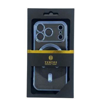 Magnetic transparent case for iPhone 17 Pro, Sierra Blue