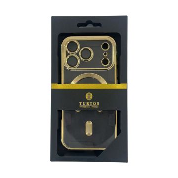 Magnetic transparent case for iPhone 17 Pro, Gold