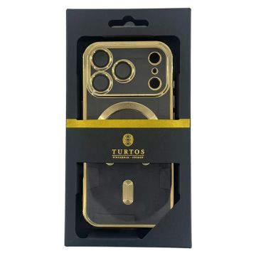 Magnetic transparent case for iPhone 17 Pro Max, Gold
