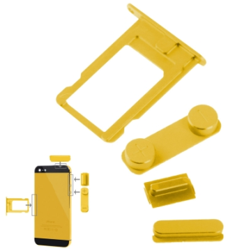 Extra guldgul knappset Iphone 5, med simkorts hållare