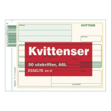 Blankett kvittens A6L 50 blad