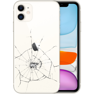 iPhone 11 64GB White - No Face ID + Cracked Back