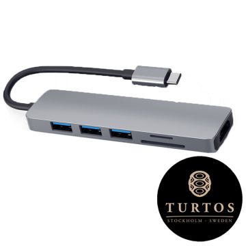 TURTOS USB-C 7 in 1 Hub, grey