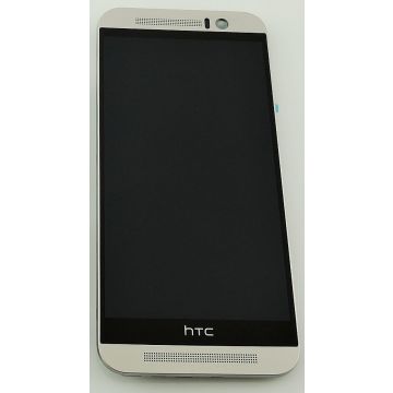 HTC One M9 Komplett LCD skärm, med ram, silver