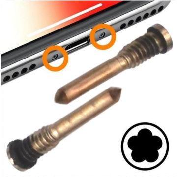 iPhone XR Replacement Bottom Pentalobe Screws, Gold