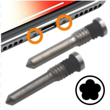 iPhone XR Replacement Bottom Pentalobe Screws, Silver