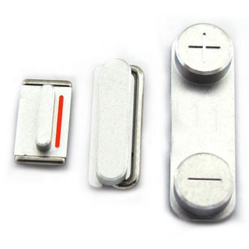 iPhone 5S/SE Side Button Set i silver Ström, volym och Mute