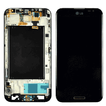 LG Optimus G Pro LCD-skärm original med ram original - svart