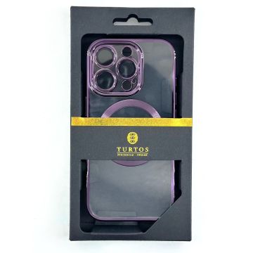 Magnetic transparent case for iPhone 16 Pro, Purple
