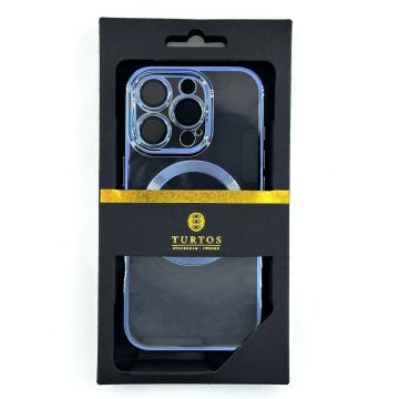 Magnetic transparent case for iPhone 16 Pro, Sierra Blue