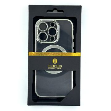 Magnetic transparent case for iPhone 16 Pro max, Silver