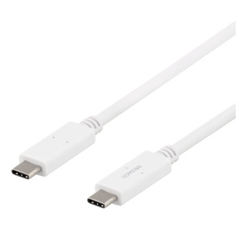 Deltaco - USB-C - USB-C cable, 5Gbit/s, 5A, 1M, white